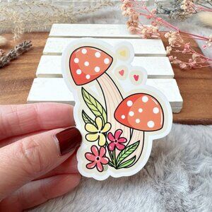 Mushrooms and Flowers Sticker | Made in British Columbia
